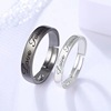 Adjustable ring for beloved with letters engraved, simple and elegant design