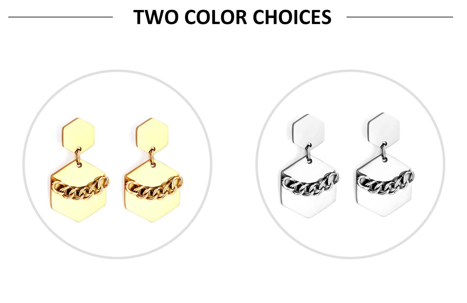 Fashion Geometric Stainless Steel Plating Earrings 1 Pair