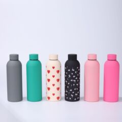 跨境304不锈钢小口瓶便携简约保温杯大容量女生水杯可爱高颜值杯