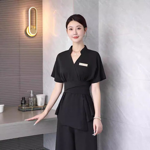 Skin manager beauty salon work clothes autumn and winter beautician technician beauty clothes stand collar work clothes high-end suit