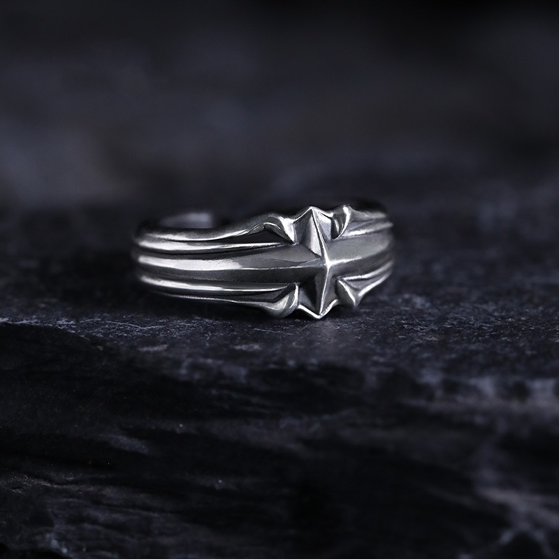 Retro Sternenhimmel Ring Für Herren Aus Thailändischem Silber_voghion.com