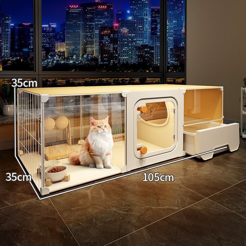 全景猫笼子超大自由空间家用室内猫窝厕所一体一室一厅一卫猫别墅|undefined