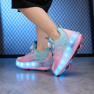 heelloo shoes roller skates colorful lights two-wheel roller shoes 2024 youth roller shoes