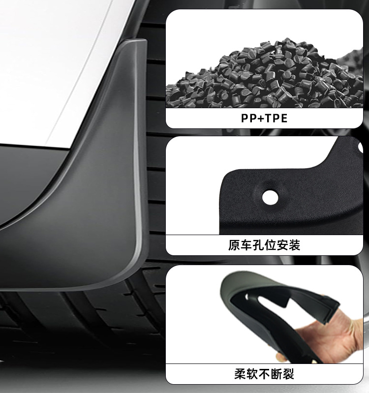 Suitable for 23-26 Tesla Model X Mudguards, Tire Mud Flaps, Car Modification Accessories
