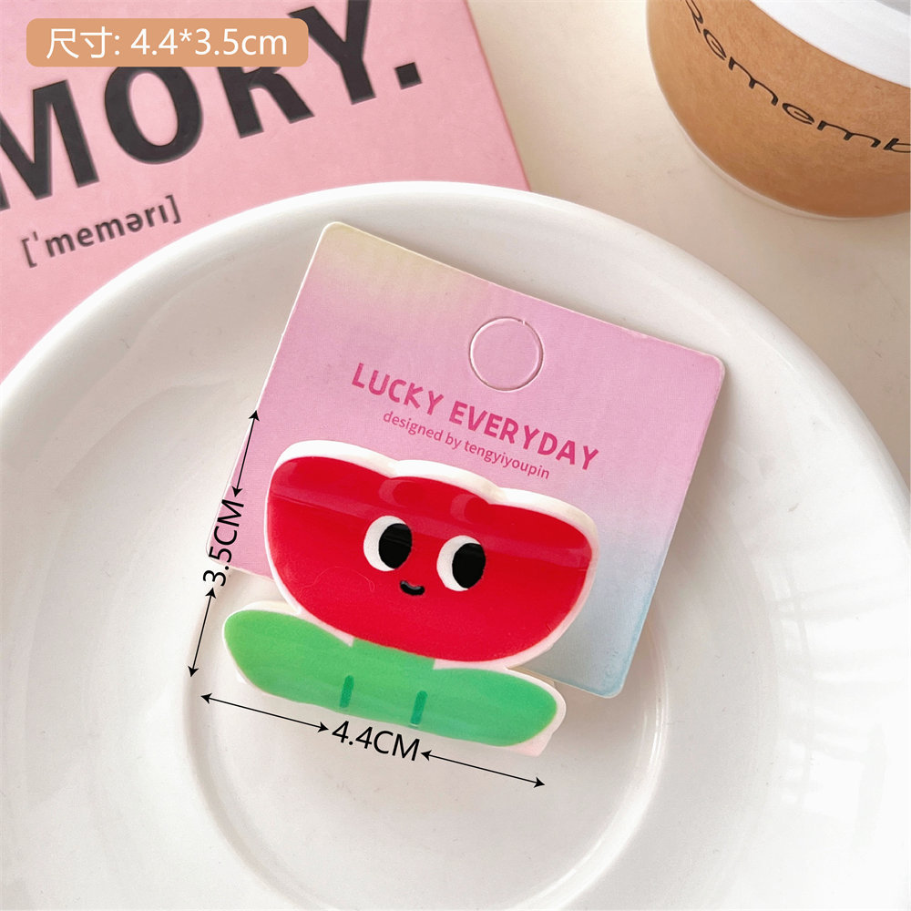 Nuevo lindo de dibujos animados de acrílico clip de pelo accesorios para el cabello dulce niña rota horquilla todo partido Cabeza trasera Pequeño tiburón clip hembra