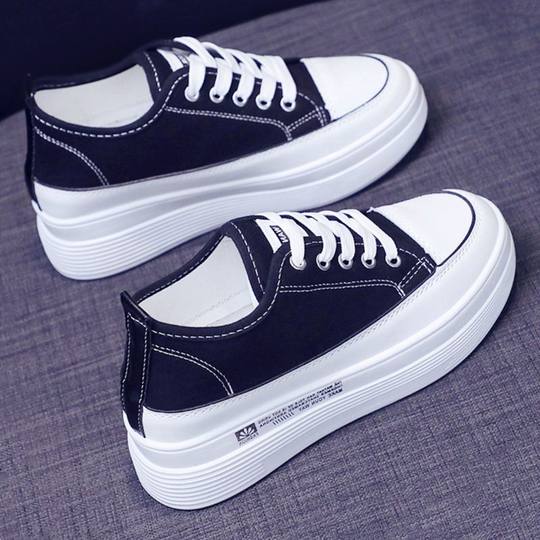 Canvas Shoes for Women New 2025 Spring Versatile Sneakers Thick Sole Breathable Inner Heightening Non-Slip Casual Soft Sole Shoes