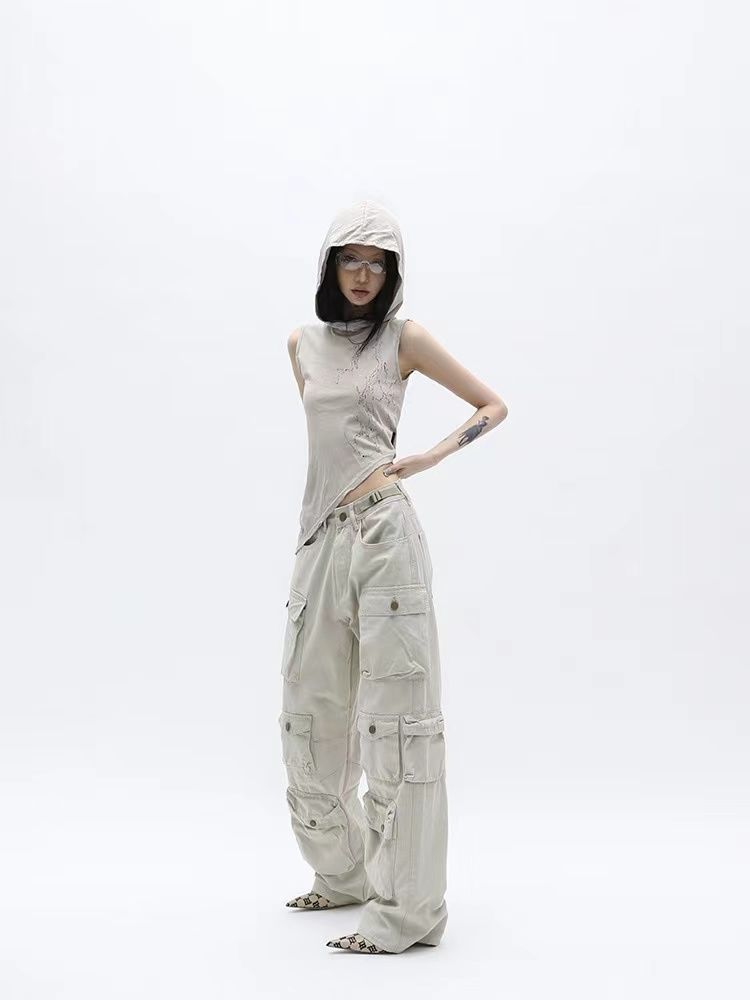 Women's Street Streetwear Solid Color Full Length Pocket Casual Pants display picture 3