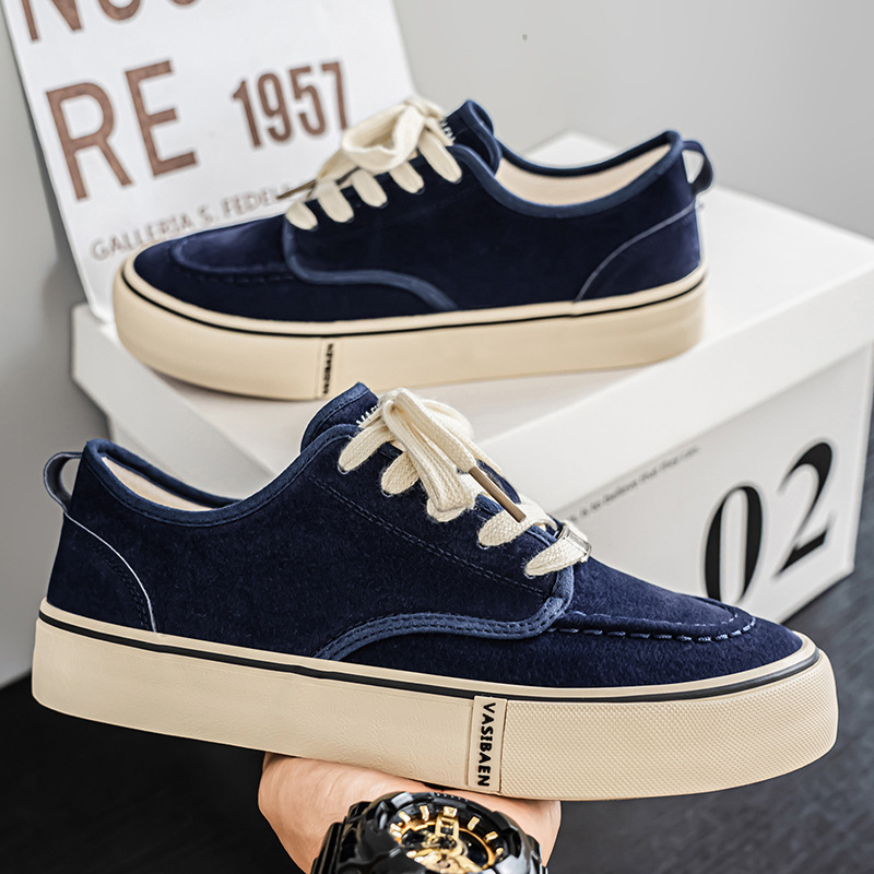 Autumn Men's Shoes 2025 New Fashion Thick-Soled Biscuit Shoes Youth Low-Top Retro Simple and Comfortable Canvas Sneakers