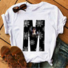 Cartoon fashionable neon white jacket, T-shirt, with short sleeve, loose fit
