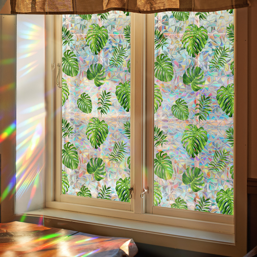 140g Weight Glass paster Home Textiles & Decor Type PVC Material Leaf Pattern Casual, Pastoral Style Casual Pastoral Leaf PVC Glass Paster Wall Art 141