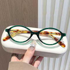 TR90超軽量メガネ枠レトロなべっこう色のオタクの小さい枠は度数の近視の青いメガネの男女を配合することができます。