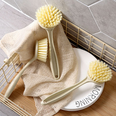 Wall-mounted kitchen cleaning brush dishwasher long handle non-stick wheat straw pot scrubber sink stove pot scrubber