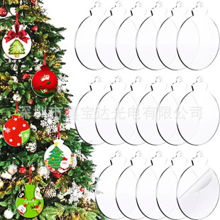Blank Acrylic Disc with Holes, Transparent Disc Christmas Tree Decoration Pendant, Amazon Temu Best-Selling Model