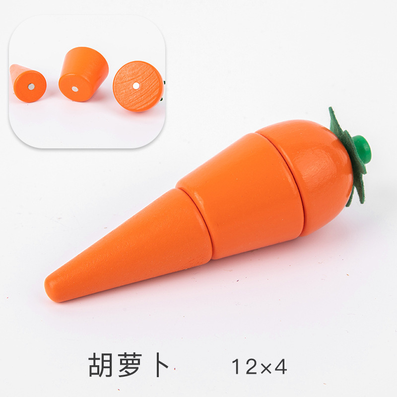 Los niños juegan casa cocina juguetes madera magnética verduras y frutas cortar madera frutas y verduras a granel traje al por mayor