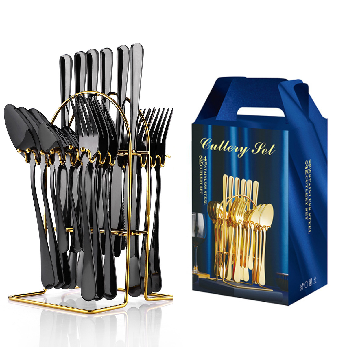 Caja de regalo transfronteriza 1010 vajilla de comida occidental Cuchillo, tenedor, cuchara, tenedor, vajilla de acero inoxidable, bistec, tenedor, tenedor, tenedor, cuchillo