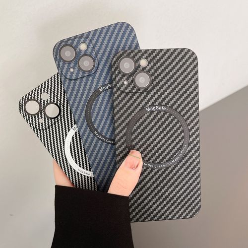 Applicable iPhone15 case with MagSafe magnetic carbon fiber kevlar lens film Apple 14 protective cover