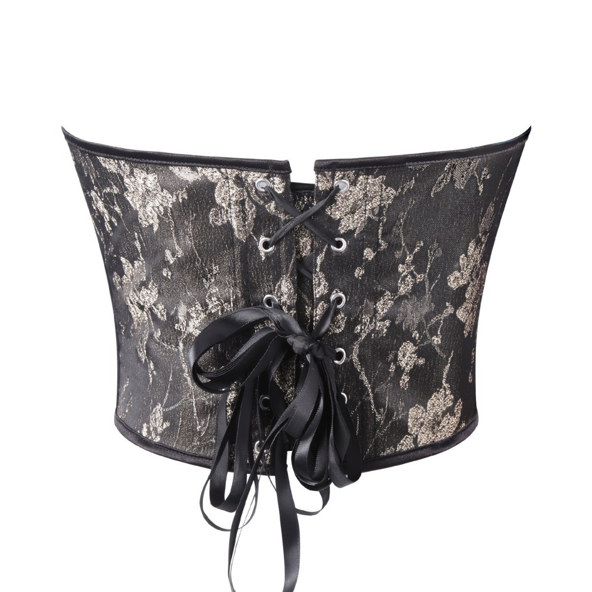 Impresión de flores retro oro negro para el pecho de la cintura de la mujer de forma de ropa de suministro transfronterizo