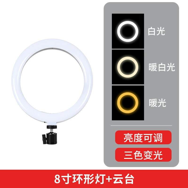 [锐富图 直播补光灯6/8/10寸迷你环形灯LED拍照 美颜灯 桌面打光灯]