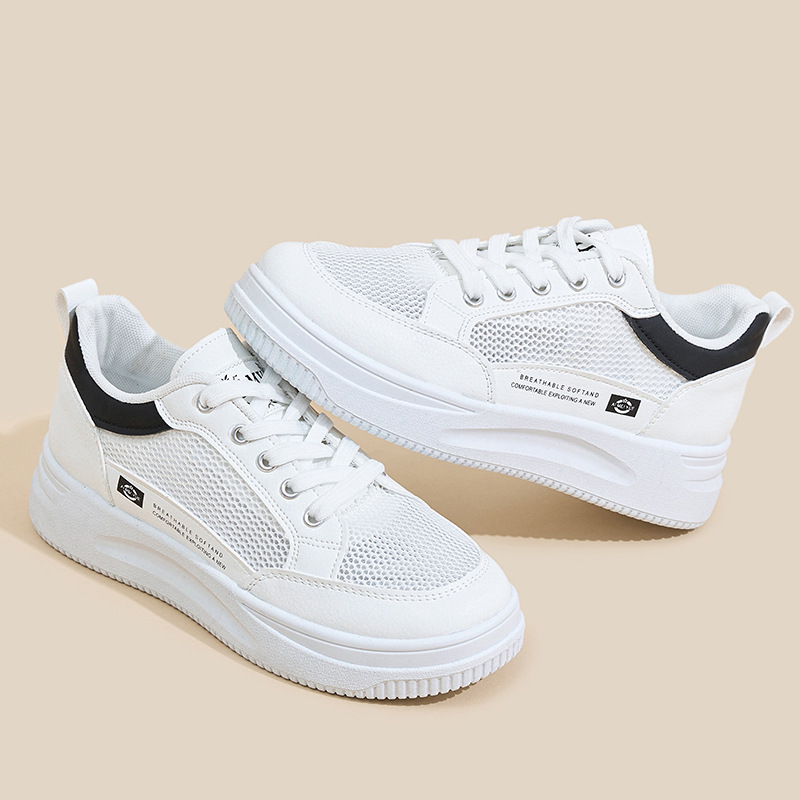 Zapatos de malla de mujer primavera y verano zapatos de mujer zapatos de suela suave zapatos blancos pequeños zapatos de mujer zapatos de suela gruesa verano transpirable image 4