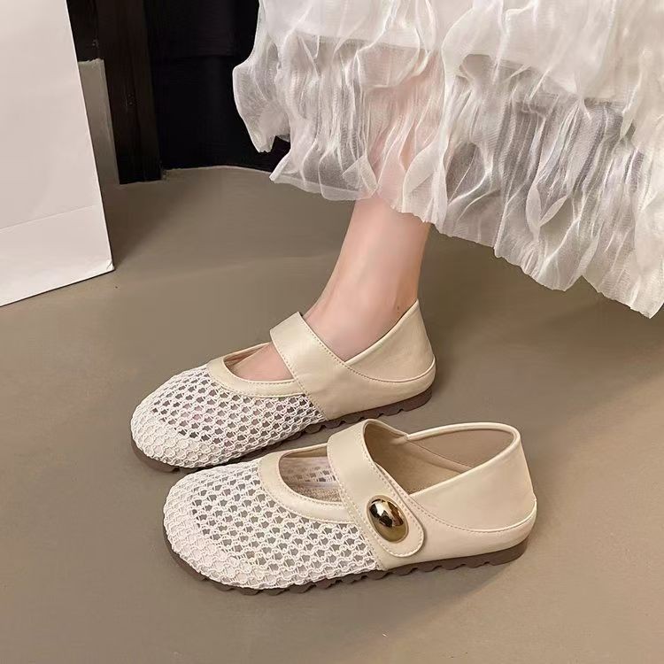 No cansarse zapatos de red de pesca plana respirable, zapatos de red de Mary Zhen, 2026 nuevos zapatos de verano para mujeres