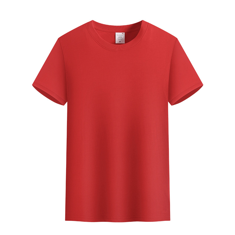 Directo de fábrica 220g de verano pesado cuello redondo manga corta suave piel-amigable equipo uniforme Camiseta de algodón logotipo impreso personalizado