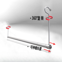 可伸缩单杆晒被子晾衣神器阳台室内折叠不锈钢隐形防盗网晒衣架