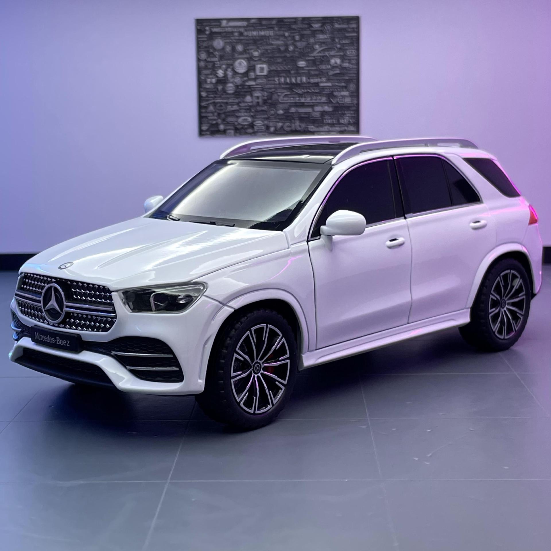 Weili aleación modelo de coche 1:24 Mercedes-Benz GLE350 vehículo todoterreno tira de sonido y luz juguete coche música modelo adornos