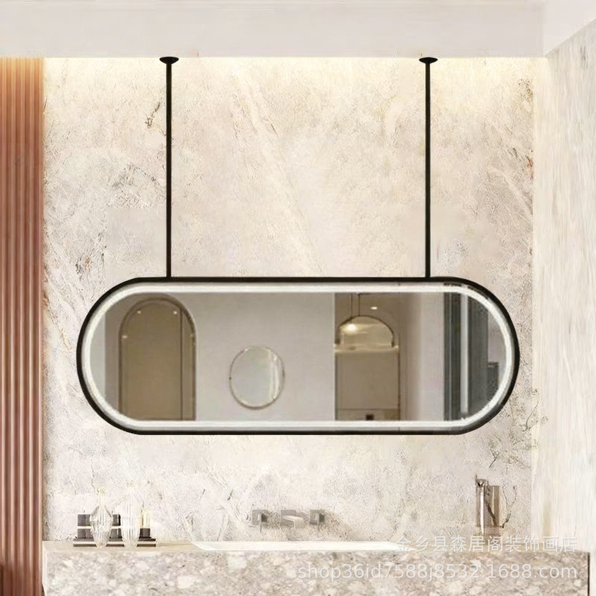 Hanging Ceiling Hotel Washbasin Hanging Mirror Toilet Makeup Mirror Led Smart Mirror Bathroom Mirror