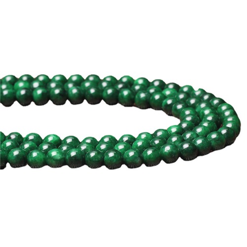 Dry green loose beads 8A dry green jadeite chalcedony loose beads DIY jewelry accessories Tielongqing semi-finished products wholesale
