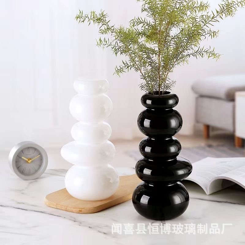 Decoraciones de lujo ligeras modernas simples sala de estar flor blanca escritorio acuático de alta calidad acuapultura decoración acuática vasija creativa de vidrio