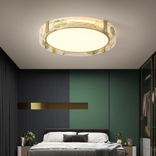珐琅彩客厅吸顶灯新中式全铜轻奢水晶卧室灯现代房间中国风灯具