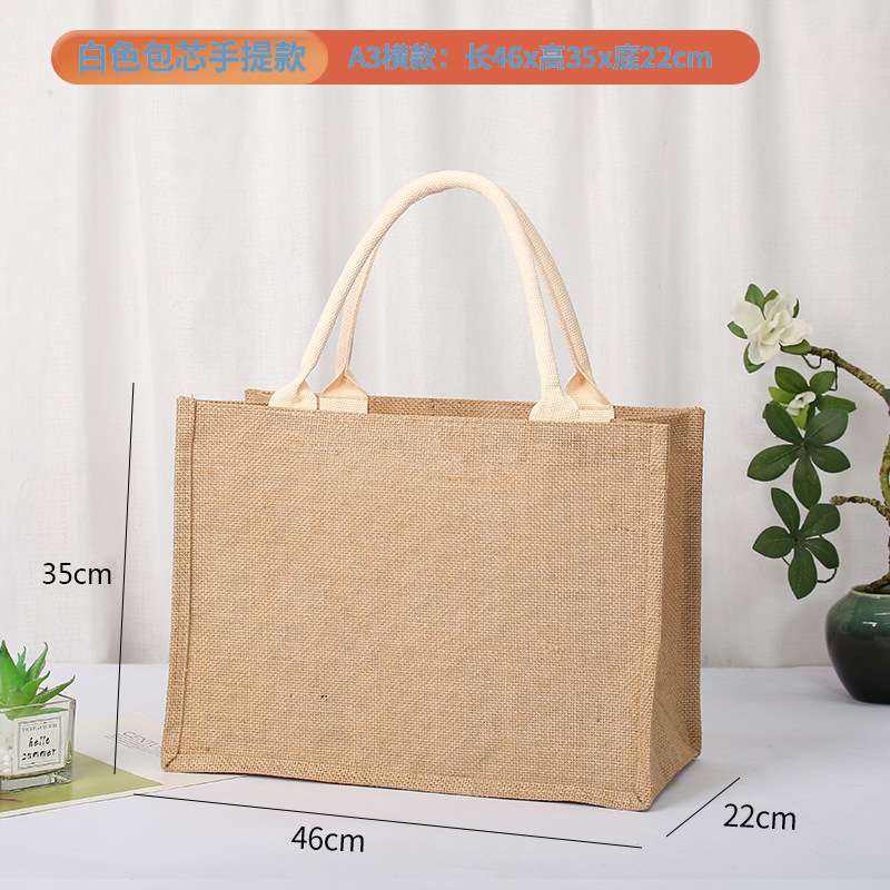 Bolsa de yute en blanco en stock, bolsa de arpillera de mano, bolsa de regalo DIY pintada a mano, bolsa de yute para compras. image 21