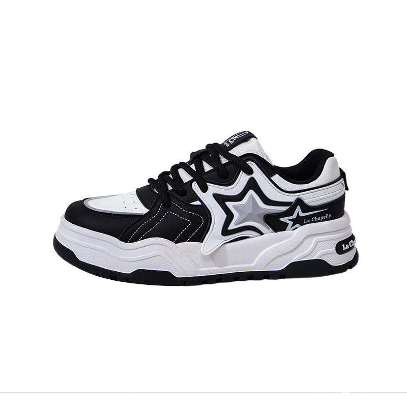 Men's Leather Casual Board Shoes Thick Sole Lightweight Trainers_voghion.com
