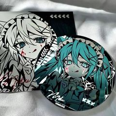 Miku初音ミクメイドダブルフラッシュリバーシブルカワイイバッジ二次元グッズ自作同人谷子