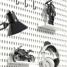 洞洞板百变收纳免打孔墙面收纳架隔板办公室墙上置物架洞洞板配件