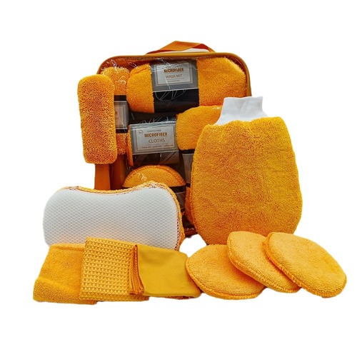 Car wash beauty cleaning 9-piece set car wash shop supplies tools car wash towel cloth sponge wax cake wheel hub brush