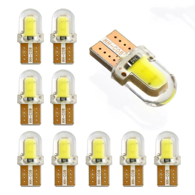 Автомобильная мотоциклетная LED-лампа малого размера набор для модификации T10 силиконовая кристальная лампа COB демонстрационная широкая подсветка для ведения W5W цоколь маленькая лампа