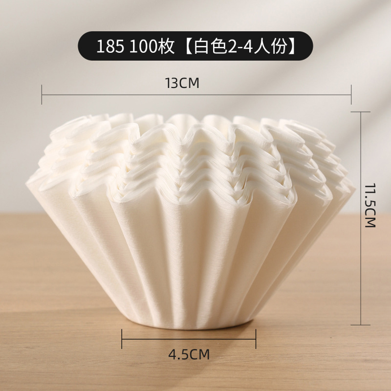 155/185 ケーキコーヒーフィルター紙ドリップフィルターカップ濾紙折り紙手淹れコーヒー濾紙卸売|undefined