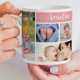 定制个性化照片茶杯DIY印图片文字或徽标多张亲子照婴生日会摆件