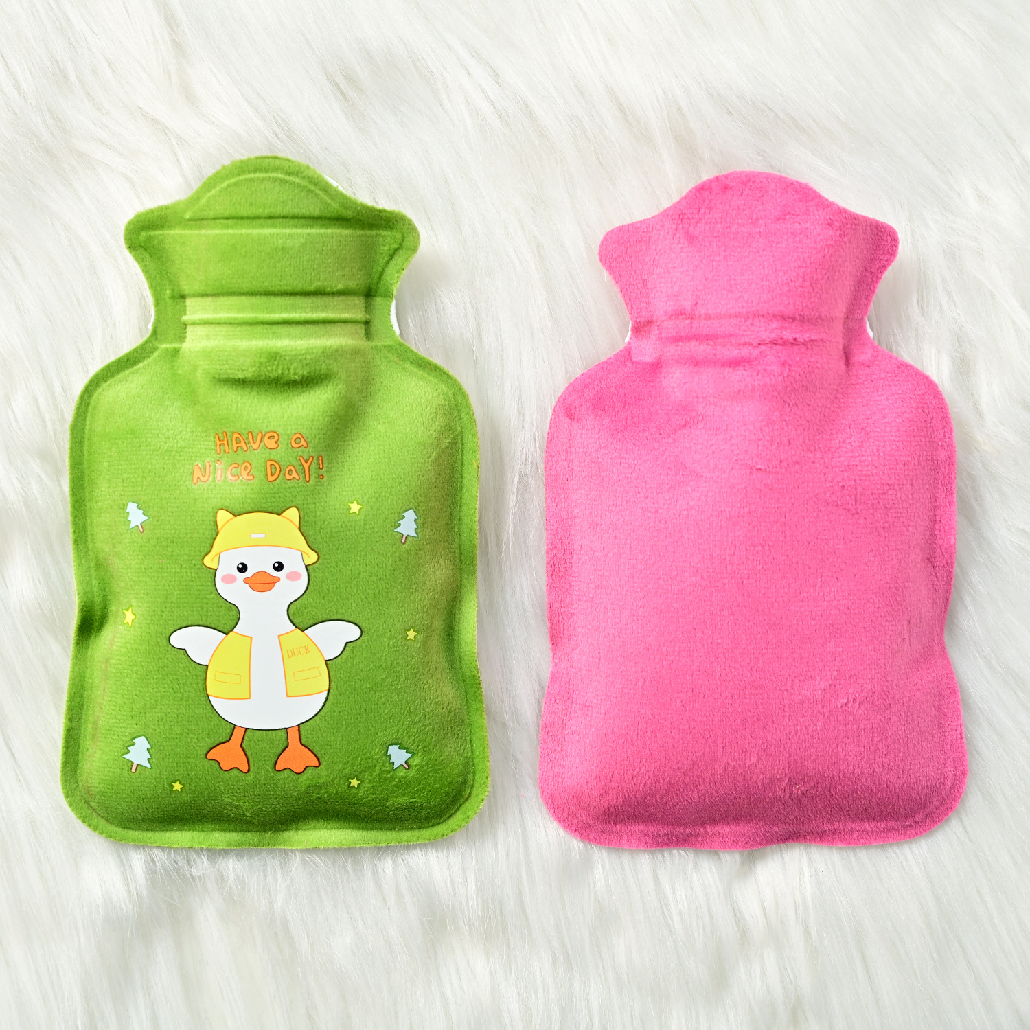 New Short Plush Hot Water Injection Bag Small Hot-water Bag Portable Warm Belly Mini Plush Warm Handbags Heating Pad display picture 19