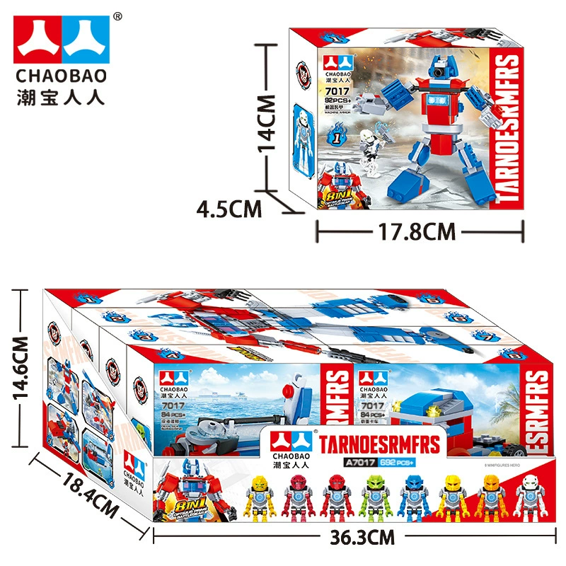 潮宝人人 Lego, constructor, robot for boys, combined toy, training, Birthday gift
