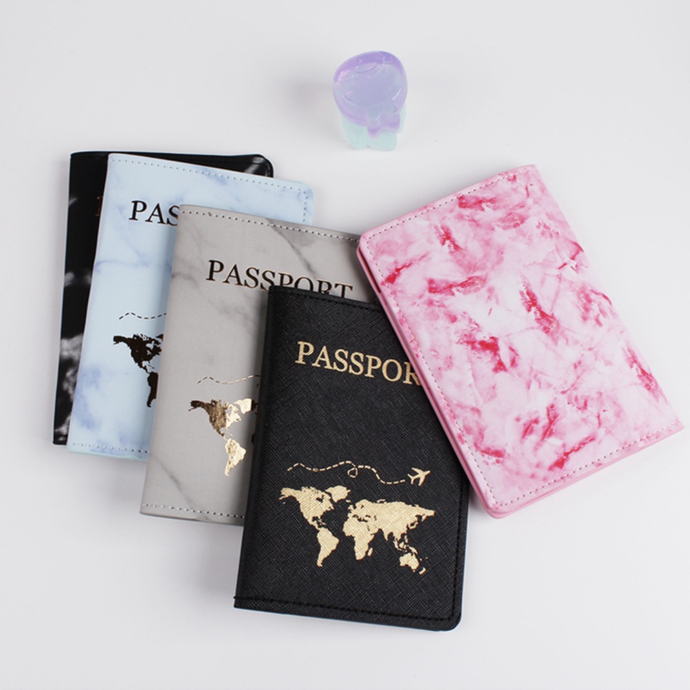 Shein transfronteriza nueva pu cuero dorado mapa pasaporte cubierta certificado bolsa de almacenamiento pasaporte titular en stock