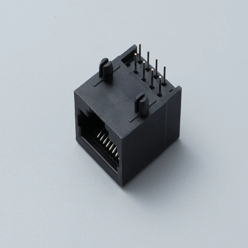 RJ45 разъем 18 высокая пластик 8P8C 90 градусов изогнутый штекер RJ45 одиночный головной сетевой разъем сетевой слот