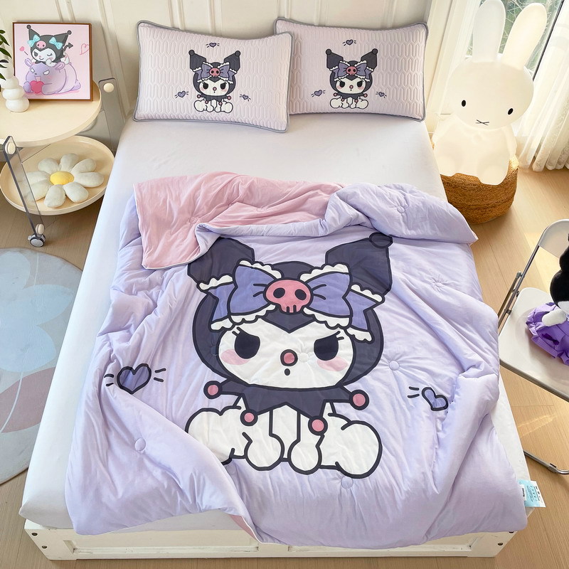 Kuromi Cool Silky Summer Cooling Quilt Cartoon Children's Air Conditioning Quilt Girls Summer Machine Washable Kindergarten Thin Quilt