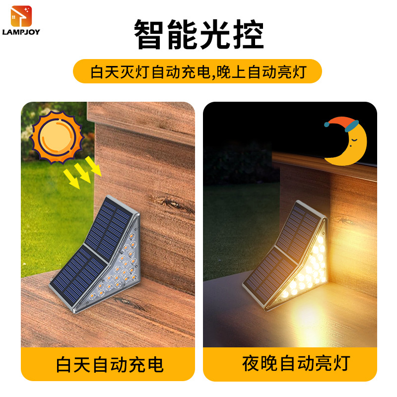 Transfronterizo al aire libre paso luz patio iluminación jardín ambiente luz decorativa balcón diseño barandilla luz solar escalera