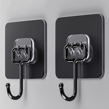 强力无痕粘钩批发多功能透明拉丝免打孔门后墙上衣帽挂勾墙勾一排