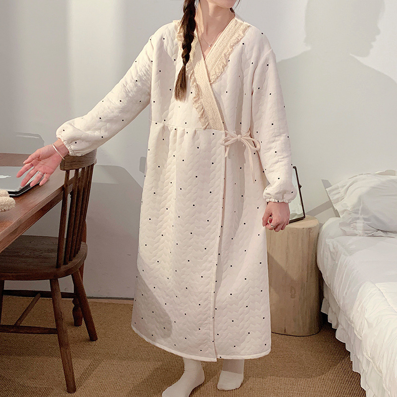 2024 New Autumn and Winter Air Cotton Sandwich Dress Pregnant Women Lactation Dress dress Nightdress