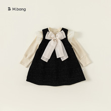 babycity女童套装冬季新款针织背心小香风公主裙两件套DT23036