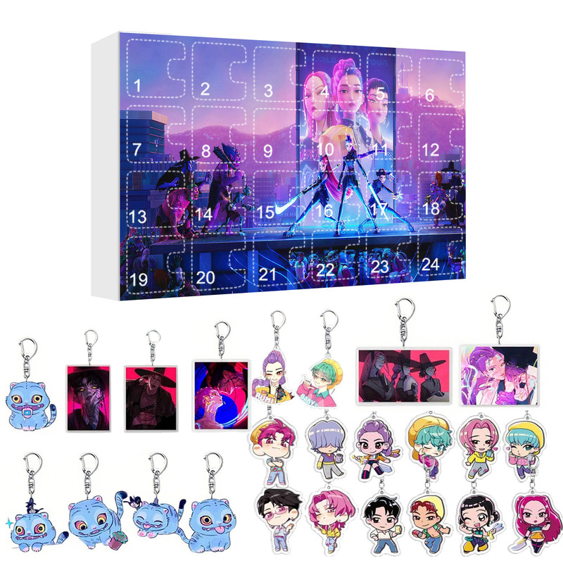跨境KPOP 猎魔 女团圣诞来临日历盲盒 背包平面亚克力钥匙扣 挂饰|undefined