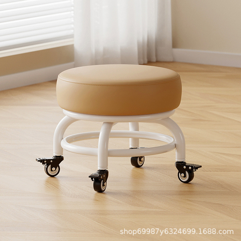 Rueda universal taburete pequeño polea doméstica taburete redondo para cambiar zapatos limpiador taburete bajo con artefactos mágicos para niños pequeños taburetes silenciosos